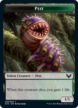 Elemental // Pest Double-Sided Token [Strixhaven: School of Mages Tokens] | Exor Games New Glasgow