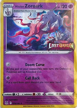 Hisuian Zoroark (076/196) (Lost Origin Stamp) [Sword & Shield: Lost Origin] | Exor Games New Glasgow