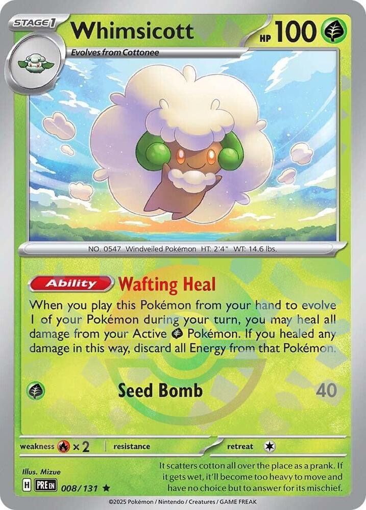 Whimsicott (008/131) (Poke Ball Pattern) [Scarlet & Violet: Prismatic Evolutions] | Exor Games New Glasgow