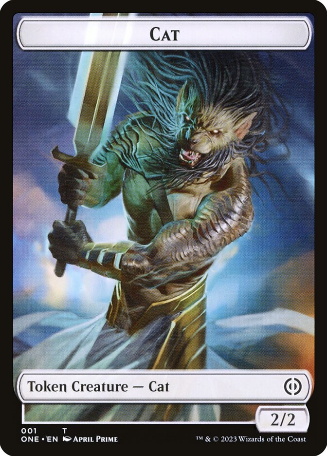 Phyrexian Goblin // Cat Double-Sided Token [Phyrexia: All Will Be One Tokens] | Exor Games New Glasgow