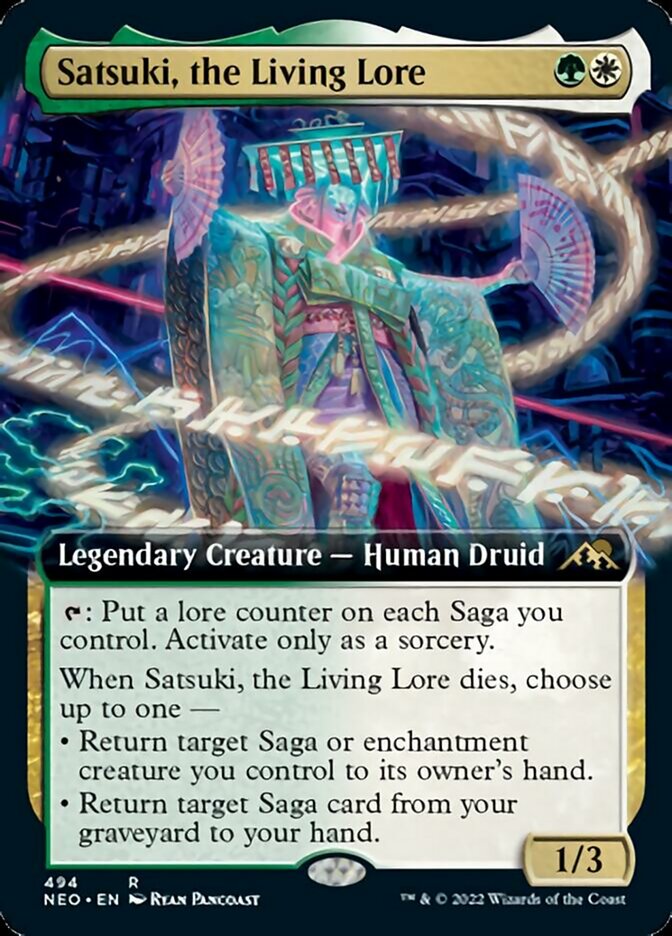 Satsuki, the Living Lore (Extended Art) [Kamigawa: Neon Dynasty] | Exor Games New Glasgow