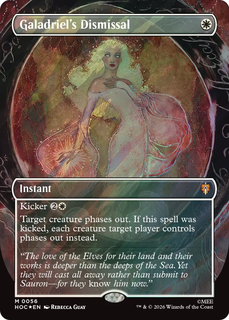 Galadriel's Dismissal (Borderless) (Surge Foil) [The Hobbit: Eternal-Legal] | Exor Games New Glasgow