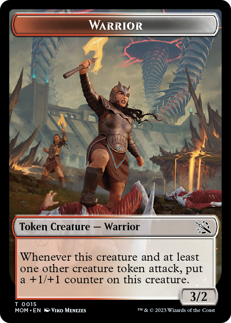 Warrior // Zombie Double-Sided Token [March of the Machine Tokens] | Exor Games New Glasgow