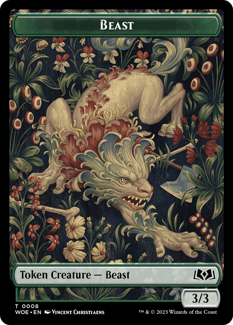 Beast // Food (0013) Double-Sided Token [Wilds of Eldraine Tokens] | Exor Games New Glasgow