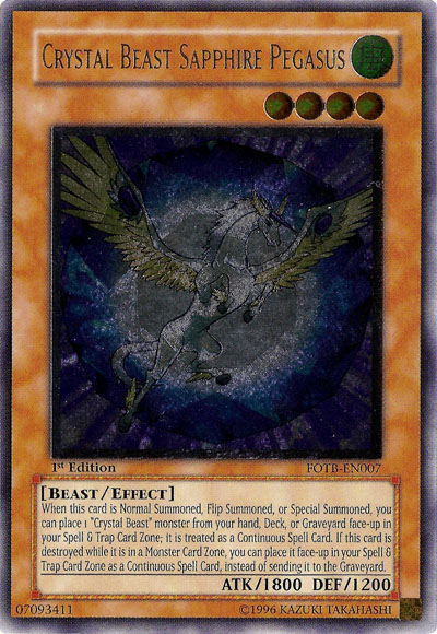 Crystal Beast Sapphire Pegasus [FOTB-EN007] Ultimate Rare | Exor Games New Glasgow