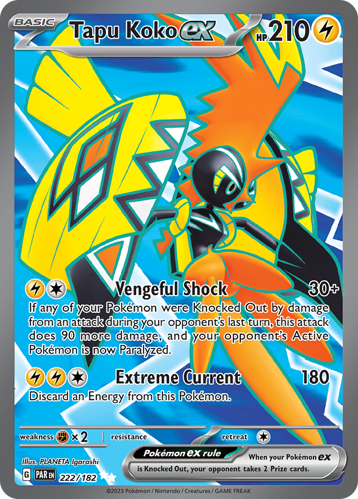 Tapu Koko ex (222/182) [Scarlet & Violet: Paradox Rift] | Exor Games New Glasgow