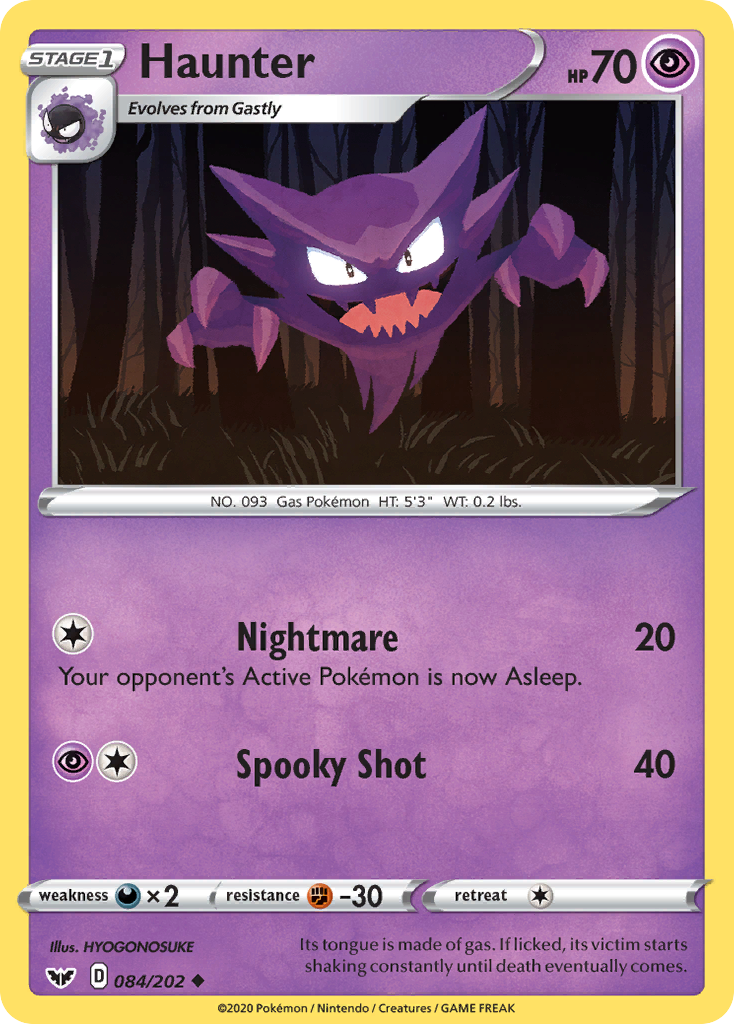 Haunter (084/202) [Sword & Shield: Base Set] | Exor Games New Glasgow