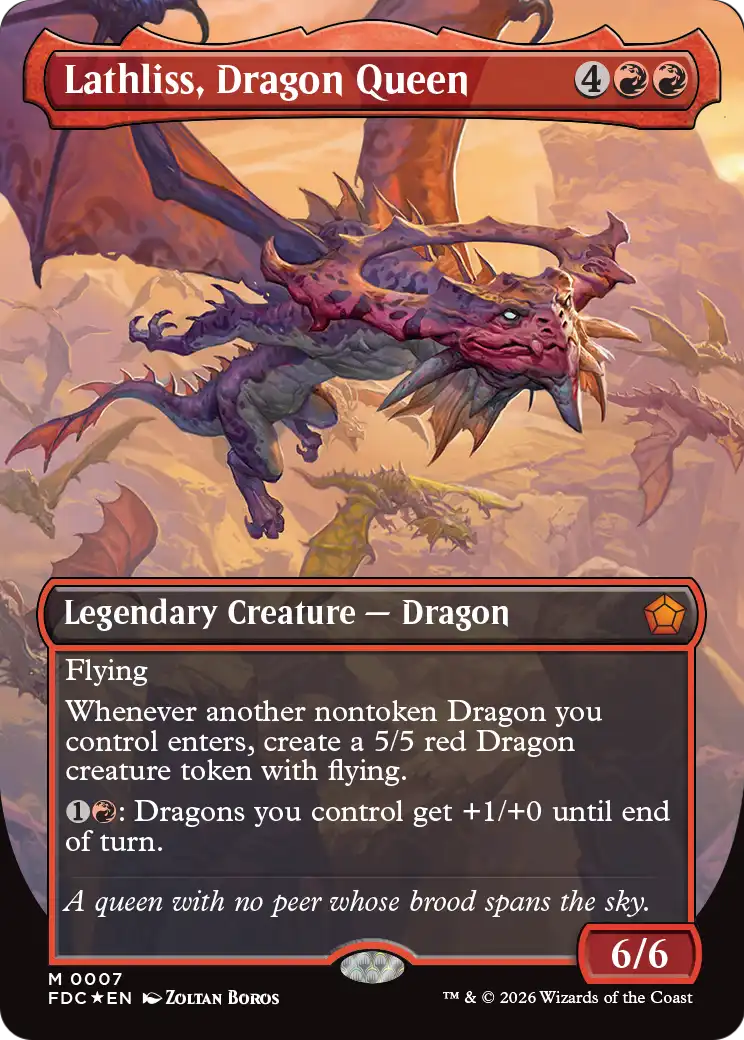 Lathliss, Dragon Queen (Borderless) [Foundations Commander] | Exor Games New Glasgow