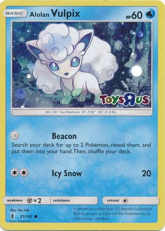 Alolan Vulpix (21/145) (Toys R Us Promo) [Sun & Moon: Guardians Rising] | Exor Games New Glasgow