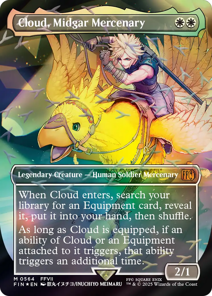 Cloud, Midgar Mercenary (Borderless) (Chocobo Track Foil) [FINAL FANTASY] | Exor Games New Glasgow