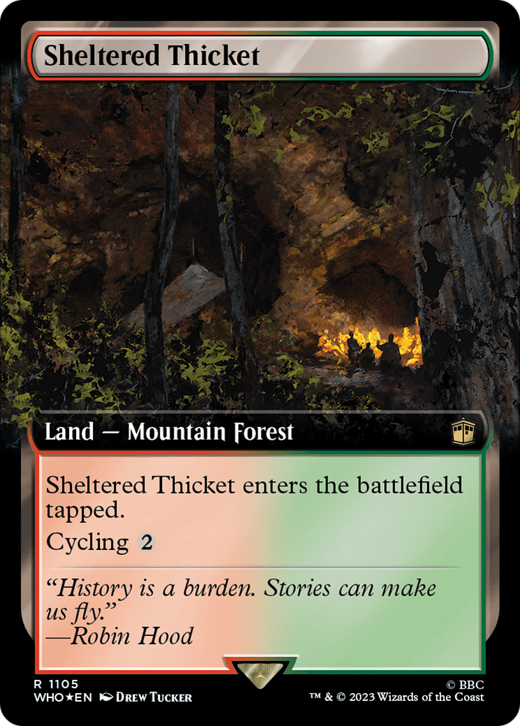 Sheltered Thicket (Extended Art) (Surge Foil) [Doctor Who] | Exor Games New Glasgow