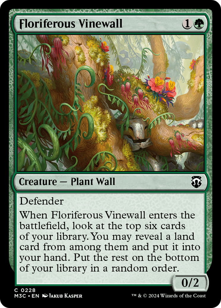 Floriferous Vinewall (Ripple Foil) [Modern Horizons 3 Commander] | Exor Games New Glasgow