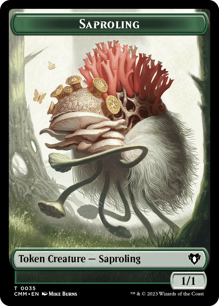 Saproling // Elf Druid Double-Sided Token [Commander Masters Tokens] | Exor Games New Glasgow