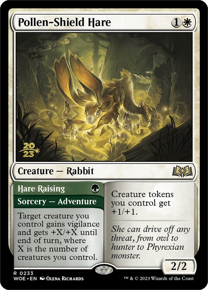 Pollen-Shield Hare // Hare Raising (Promo Pack) [Wilds of Eldraine Promos] | Exor Games New Glasgow