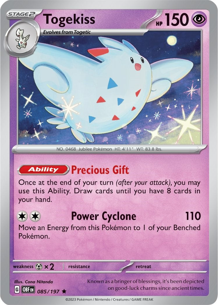 Togekiss (085/197) (Theme Deck Exclusive) [Scarlet & Violet: Obsidian Flames] | Exor Games New Glasgow