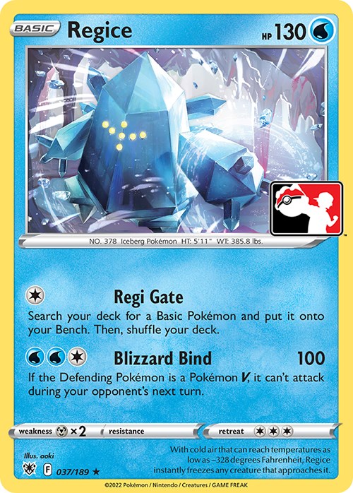 Regice (037/189) [Prize Pack Series Three] | Exor Games New Glasgow