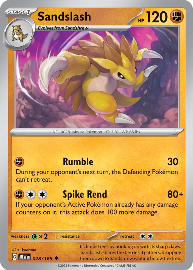 Sandslash (028/165) [Scarlet & Violet: 151] | Exor Games New Glasgow