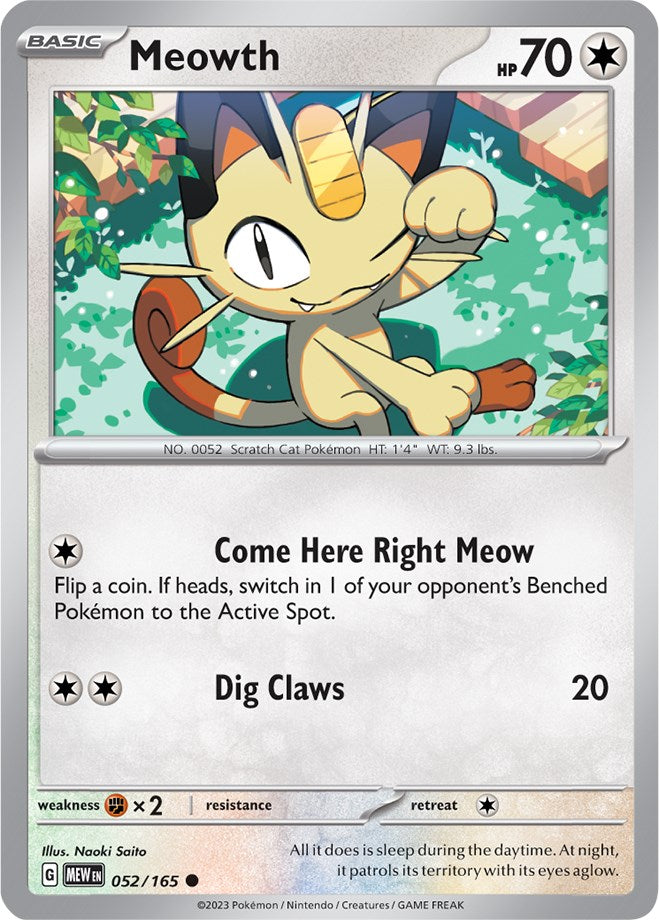 Meowth (052/165) [Scarlet & Violet: 151] | Exor Games New Glasgow