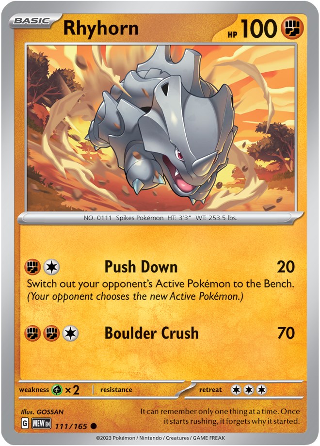 Rhyhorn (111/165) [Scarlet & Violet: 151] | Exor Games New Glasgow