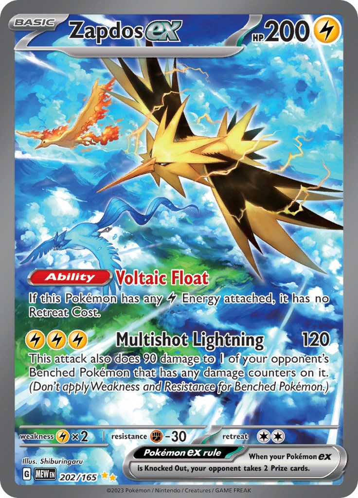 Zapdos ex (202/165) [Scarlet & Violet: 151] | Exor Games New Glasgow