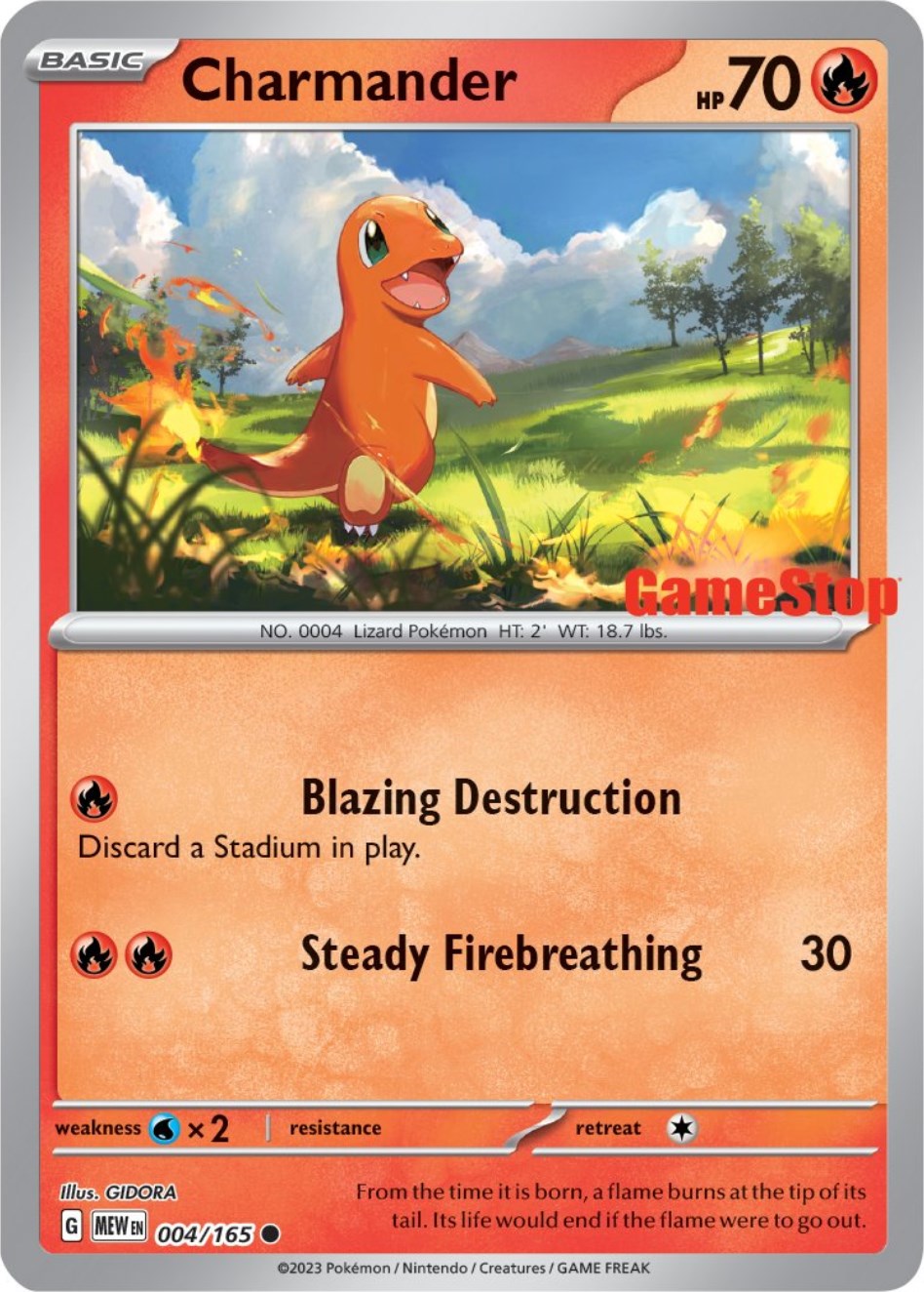 Charmander (004/165) (GameStop Exclusive) [Scarlet & Violet: 151] | Exor Games New Glasgow