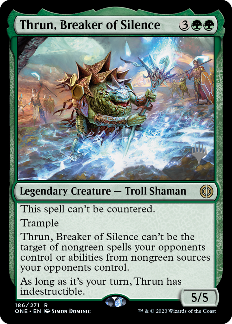 Thrun, Breaker of Silence (Promo Pack) [Phyrexia: All Will Be One Promos] | Exor Games New Glasgow