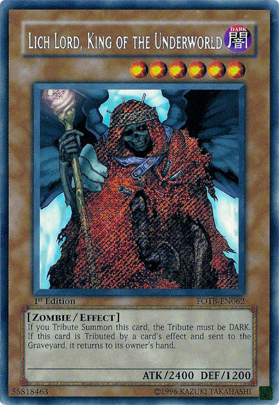 Lich Lord, King of the Underworld [FOTB-EN062] Secret Rare | Exor Games New Glasgow