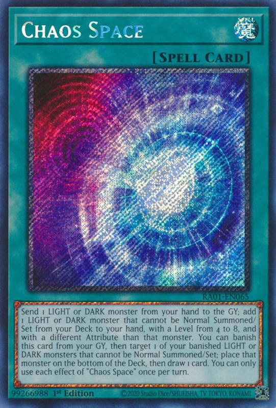 Chaos Space [RA01-EN065] Platinum Secret Rare | Exor Games New Glasgow