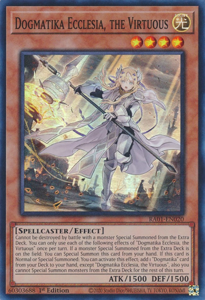 Dogmatika Ecclesia, the Virtuous [RA01-EN020] Super Rare | Exor Games New Glasgow