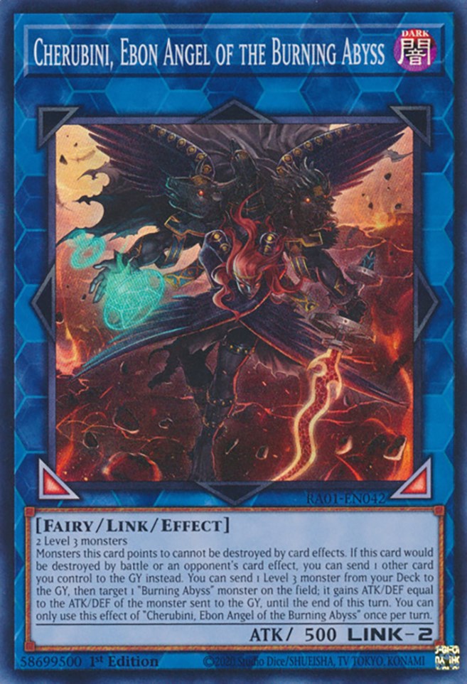 Cherubini, Ebon Angel of the Burning Abyss [RA01-EN042] Super Rare | Exor Games New Glasgow