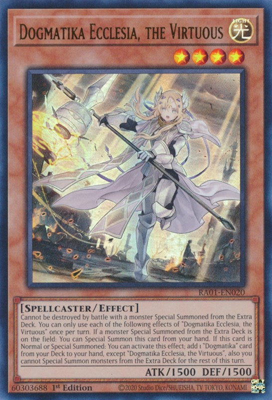 Dogmatika Ecclesia, the Virtuous [RA01-EN020] Ultra Rare | Exor Games New Glasgow