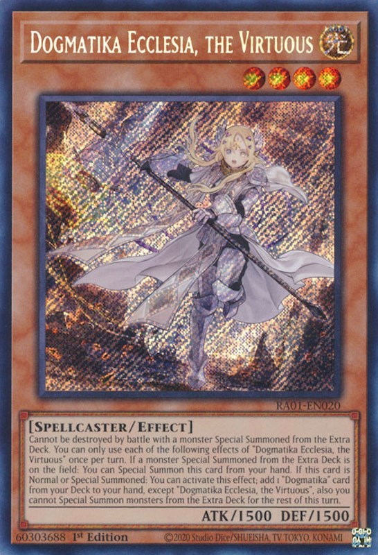 Dogmatika Ecclesia, the Virtuous [RA01-EN020] Secret Rare | Exor Games New Glasgow