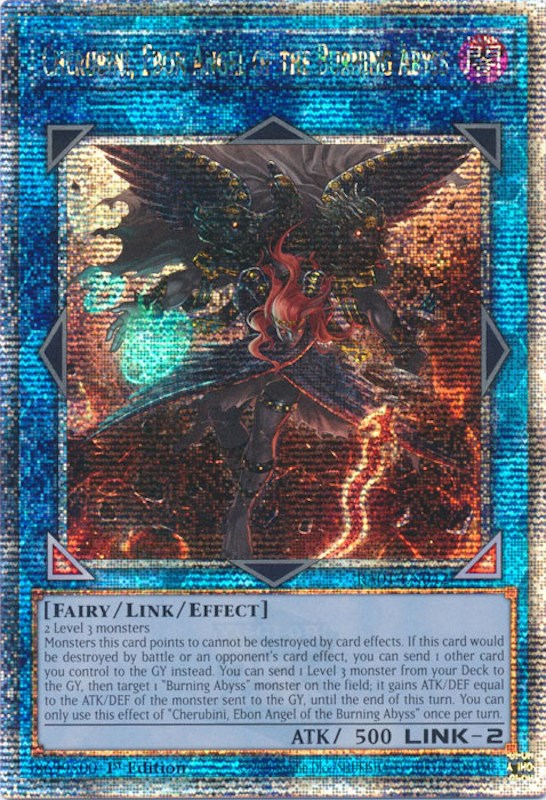 Cherubini, Ebon Angel of the Burning Abyss [RA01-EN042] Quarter Century Secret Rare | Exor Games New Glasgow