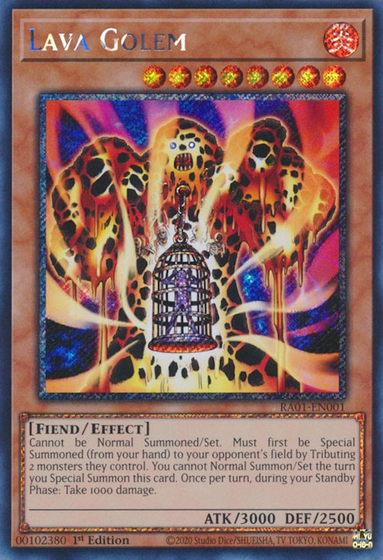 Lava Golem [RA01-EN001] Platinum Secret Rare | Exor Games New Glasgow