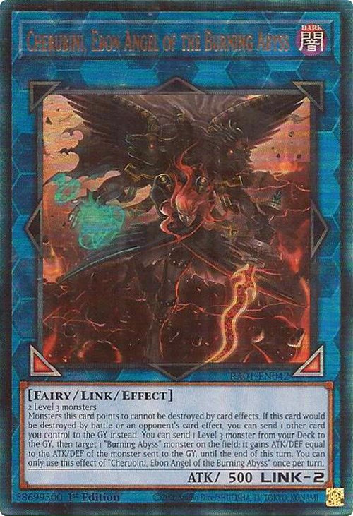 Cherubini, Ebon Angel of the Burning Abyss [RA01-EN042] Prismatic Ultimate Rare | Exor Games New Glasgow