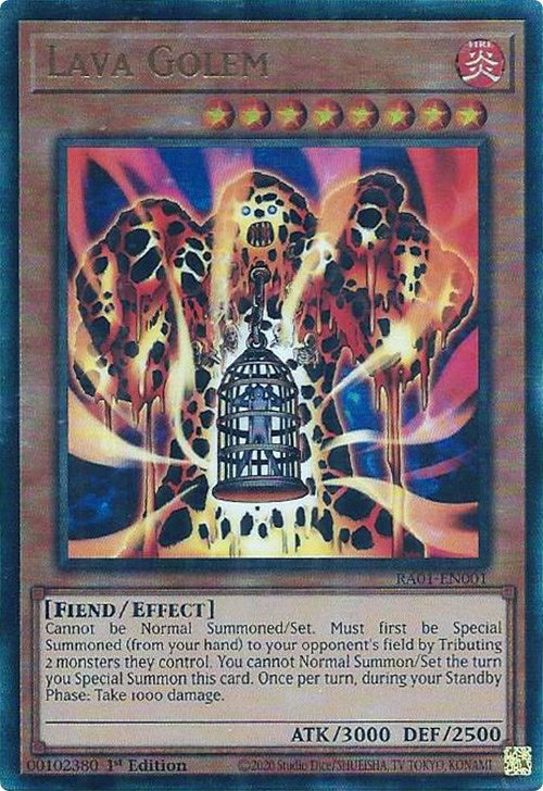 Lava Golem [RA01-EN001] Prismatic Ultimate Rare | Exor Games New Glasgow