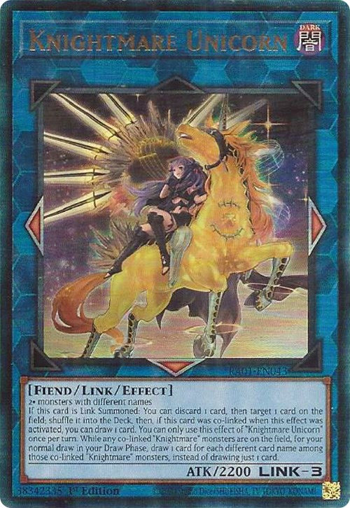 Knightmare Unicorn (Alternate Art) [RA01-EN043] Prismatic Ultimate Rare | Exor Games New Glasgow