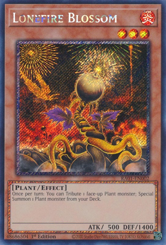 Lonefire Blossom [RA01-EN002] Prismatic Secret Rare | Exor Games New Glasgow