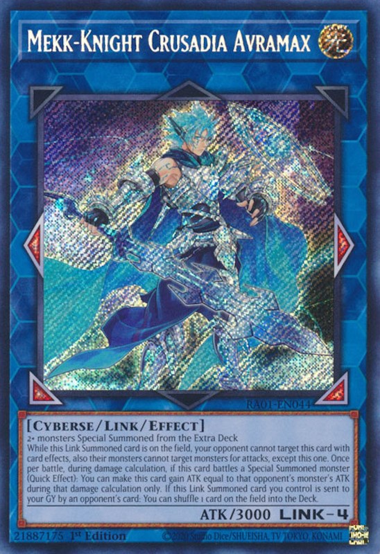 Mekk-Knight Crusadia Avramax [RA01-EN044] Secret Rare | Exor Games New Glasgow