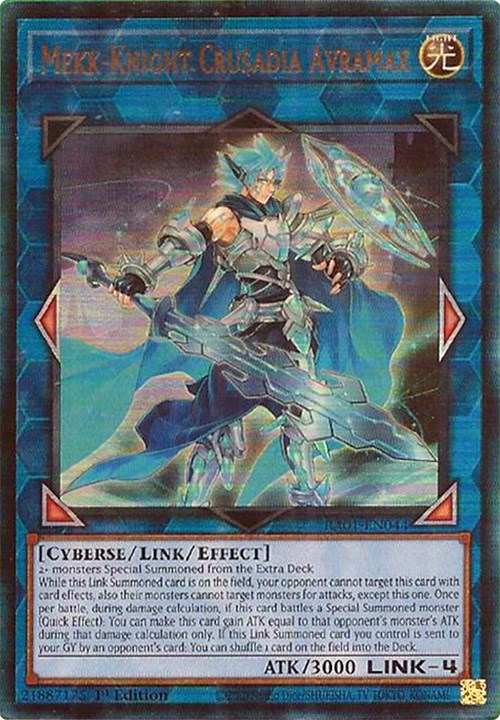 Mekk-Knight Crusadia Avramax [RA01-EN044] Prismatic Ultimate Rare | Exor Games New Glasgow