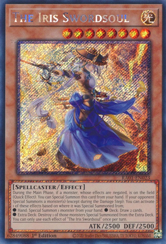 The Iris Swordsoul [RA01-EN023] Platinum Secret Rare | Exor Games New Glasgow