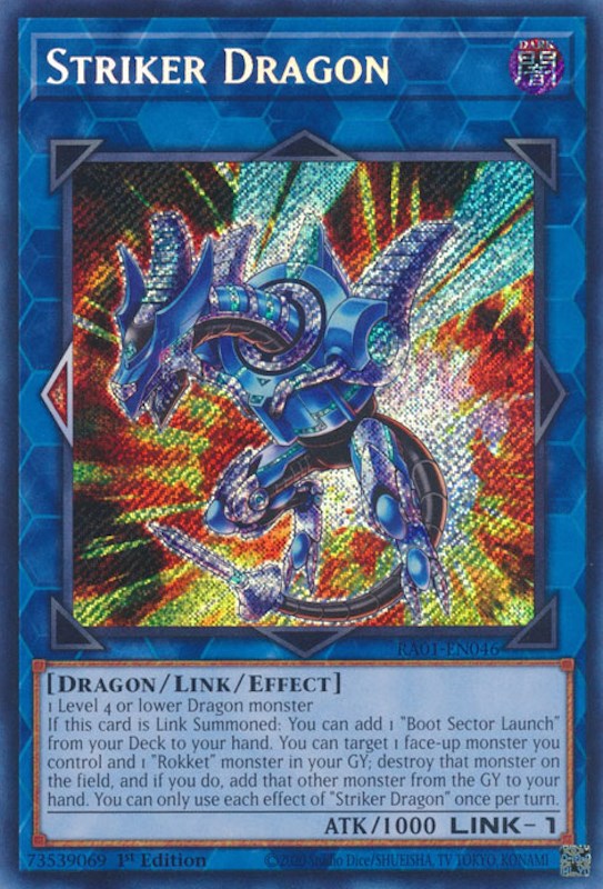 Striker Dragon [RA01-EN046] Secret Rare | Exor Games New Glasgow