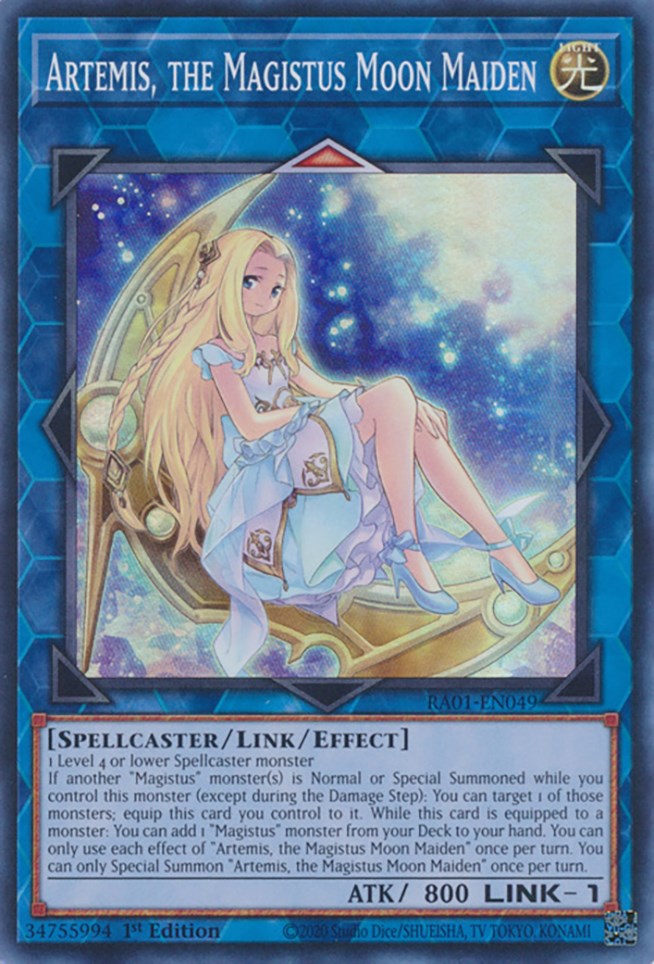 Artemis, the Magistus Moon Maiden [RA01-EN049] Super Rare | Exor Games New Glasgow