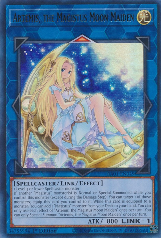 Artemis, the Magistus Moon Maiden [RA01-EN049] Ultra Rare | Exor Games New Glasgow