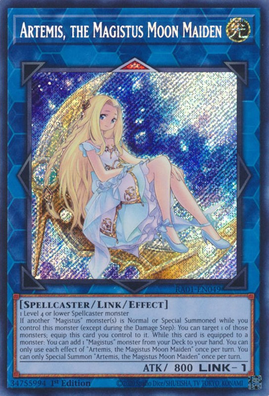 Artemis, the Magistus Moon Maiden [RA01-EN049] Secret Rare | Exor Games New Glasgow