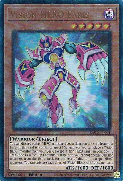 Vision HERO Faris [RA01-EN004] Prismatic Ultimate Rare | Exor Games New Glasgow