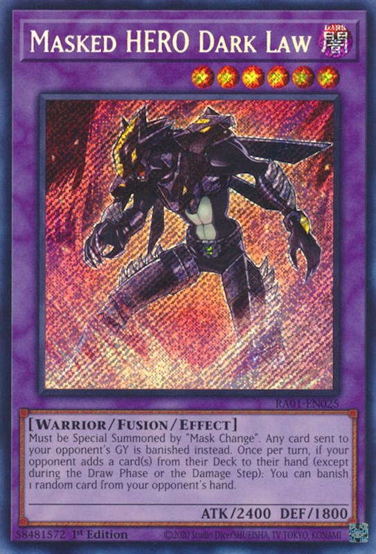 Masked HERO Dark Law [RA01-EN025] Secret Rare | Exor Games New Glasgow