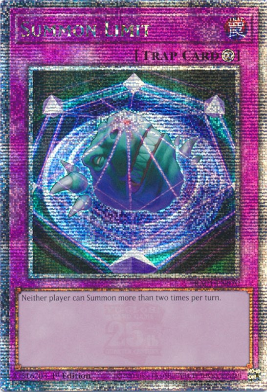 Summon Limit [RA01-EN070] Quarter Century Secret Rare | Exor Games New Glasgow