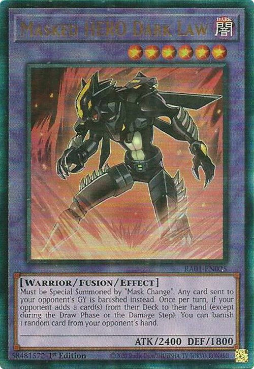 Masked HERO Dark Law [RA01-EN025] Prismatic Ultimate Rare | Exor Games New Glasgow