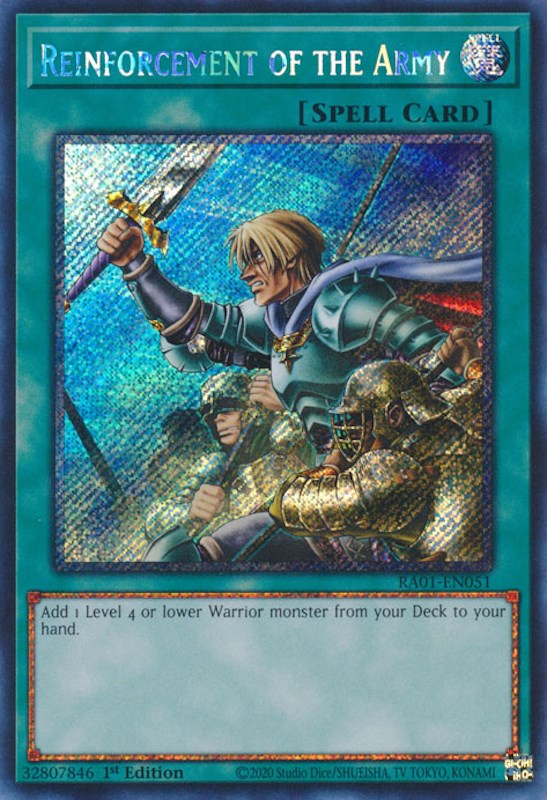 Reinforcement of the Army [RA01-EN051] Platinum Secret Rare | Exor Games New Glasgow